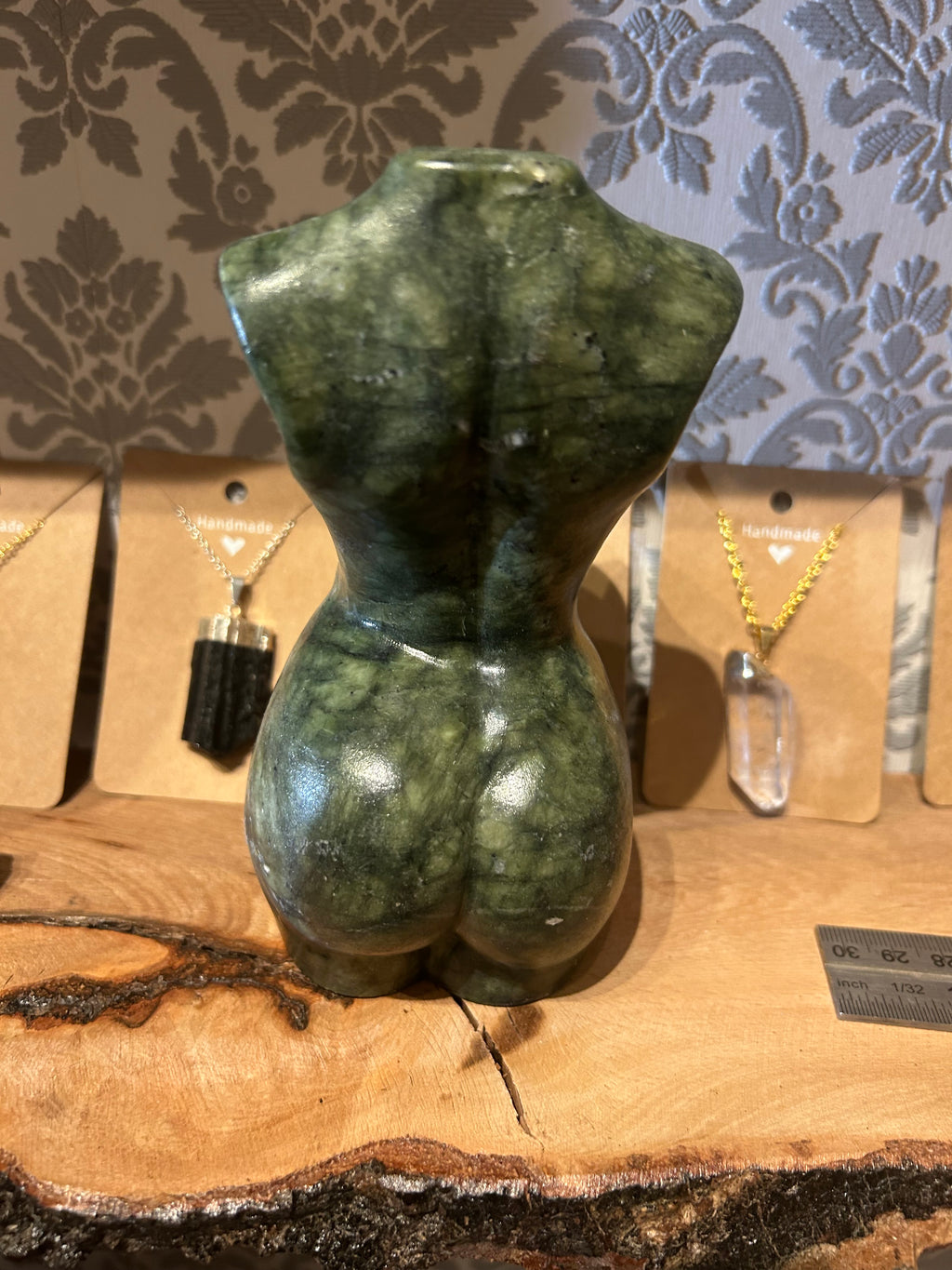 Elegant green jade bust
