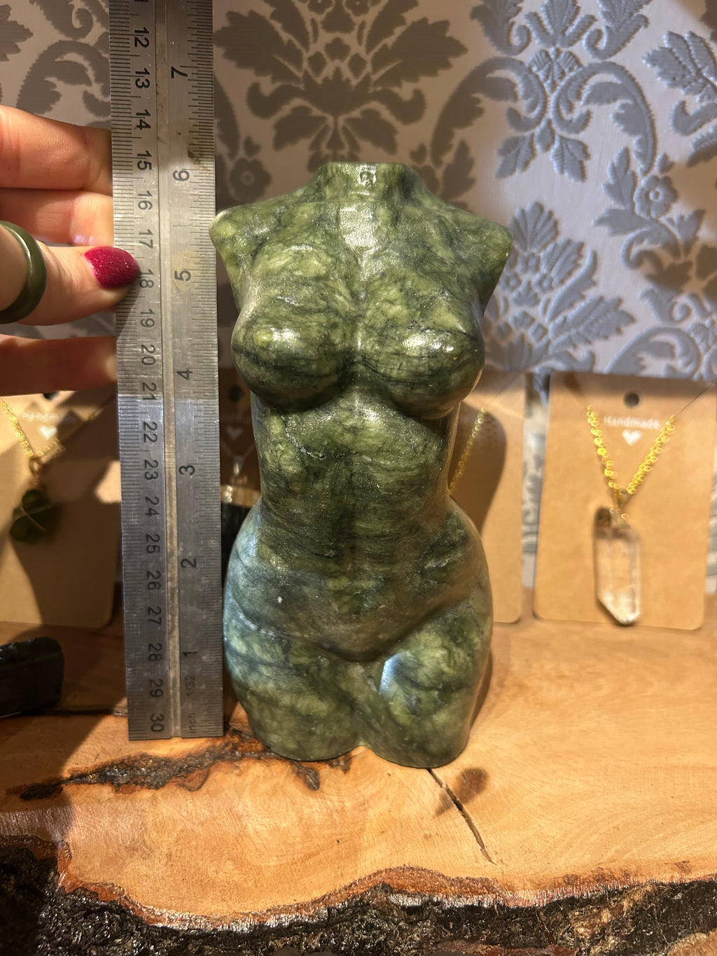 Elegant green jade bust
