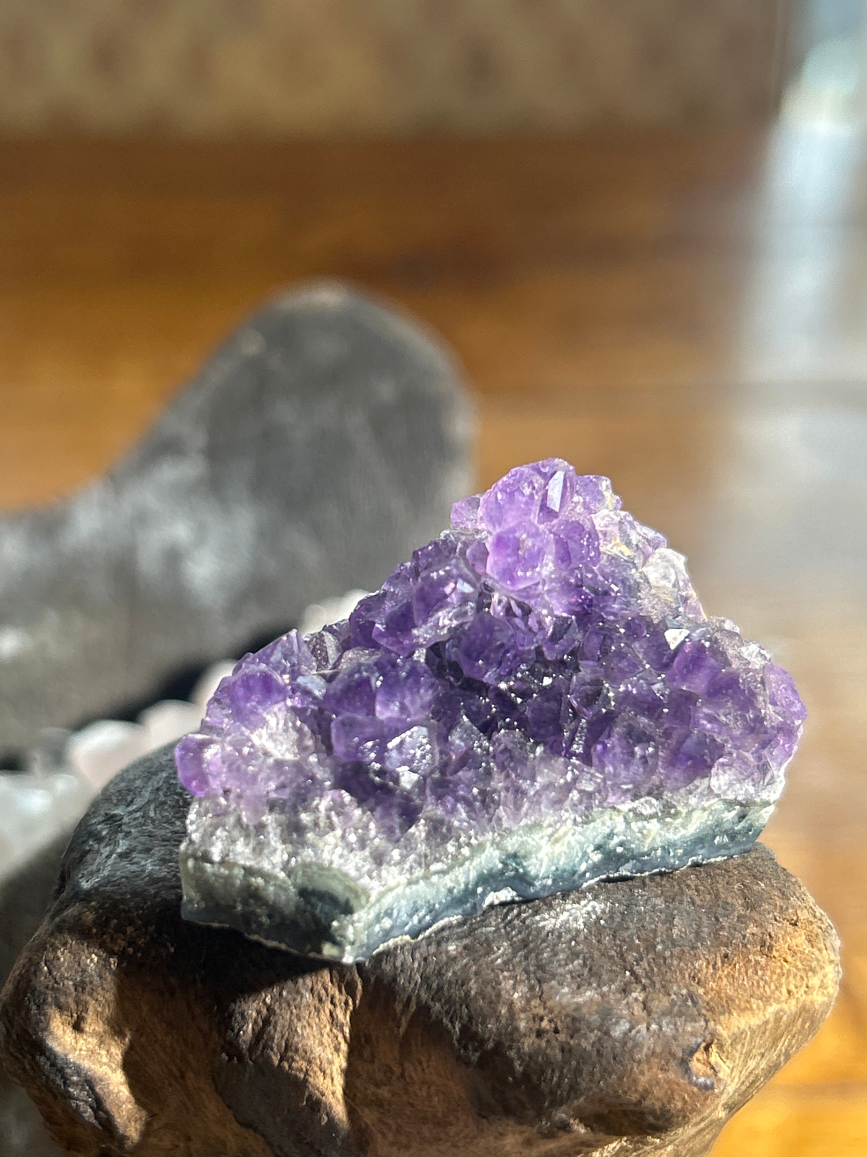 Dark Amethyst Mini Cluster – 1.75 Inches | Grounding & Intuition”
