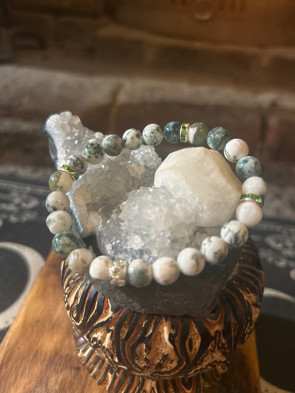 Handcrafted Moss Tree Agate Bracelet – Nurturing & Healing Energy