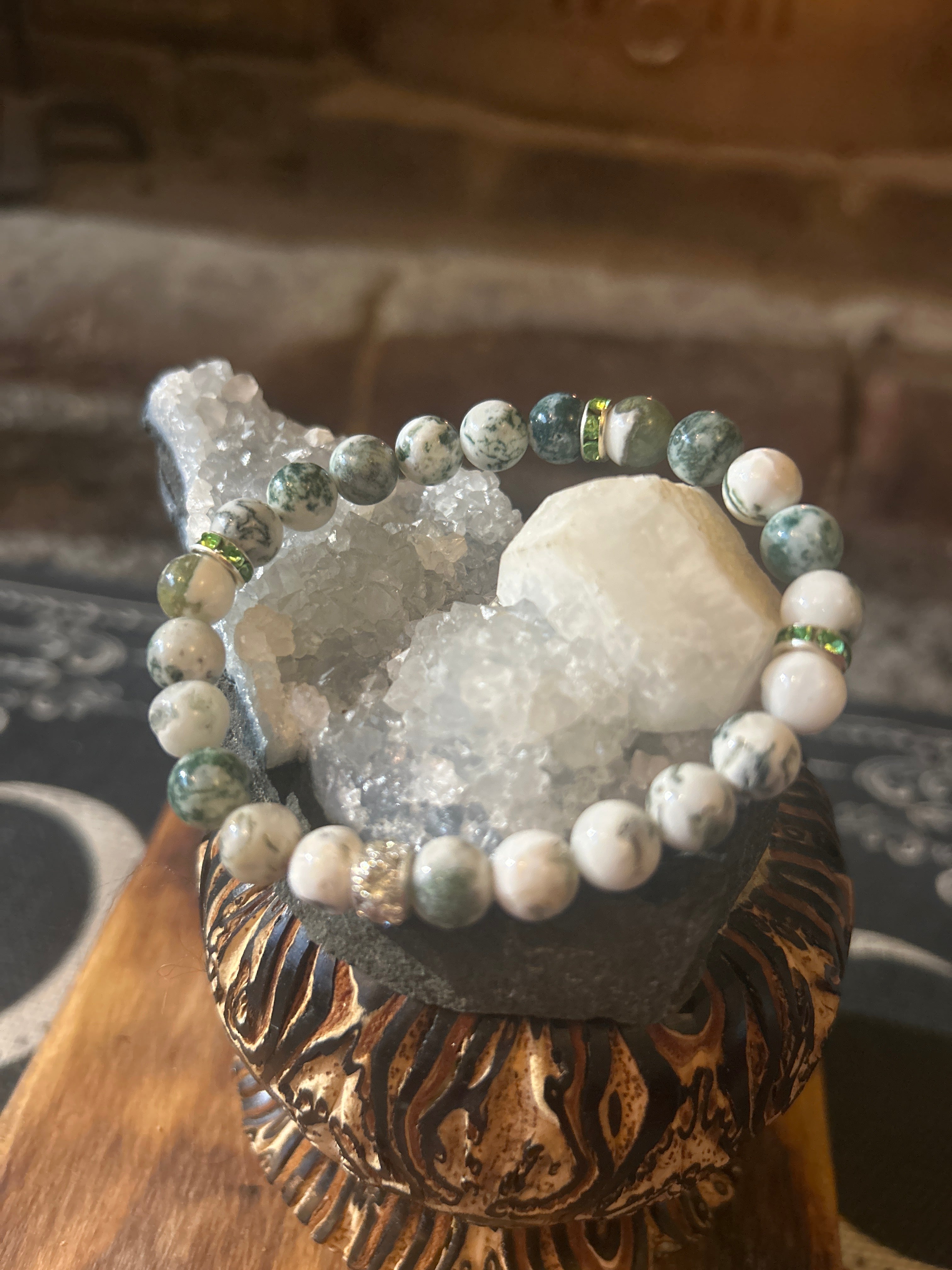 Handcrafted Moss Tree Agate Bracelet – Nurturing & Healing Energy