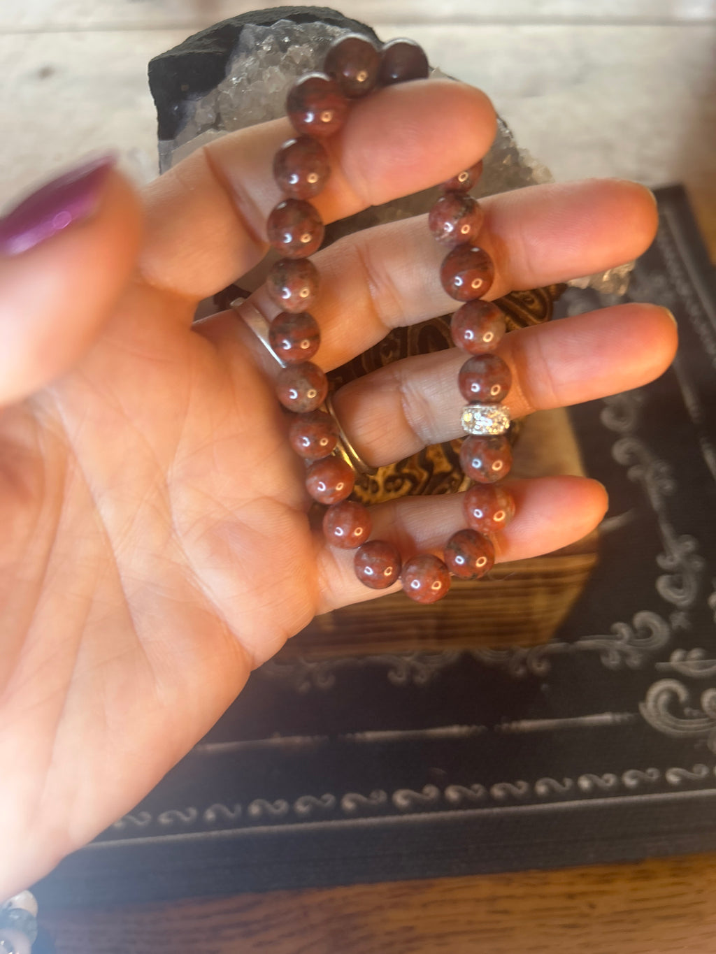 Red Jasper 8mm Bracelet - Handcrafted - Spiritual Meanings: Strength, Stability, Vitality