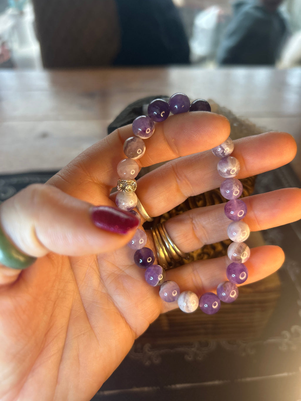 Dream Amethyst 8mm Bracelet - Handcrafted - Spiritual Meanings: Calm, Healing, Intuition