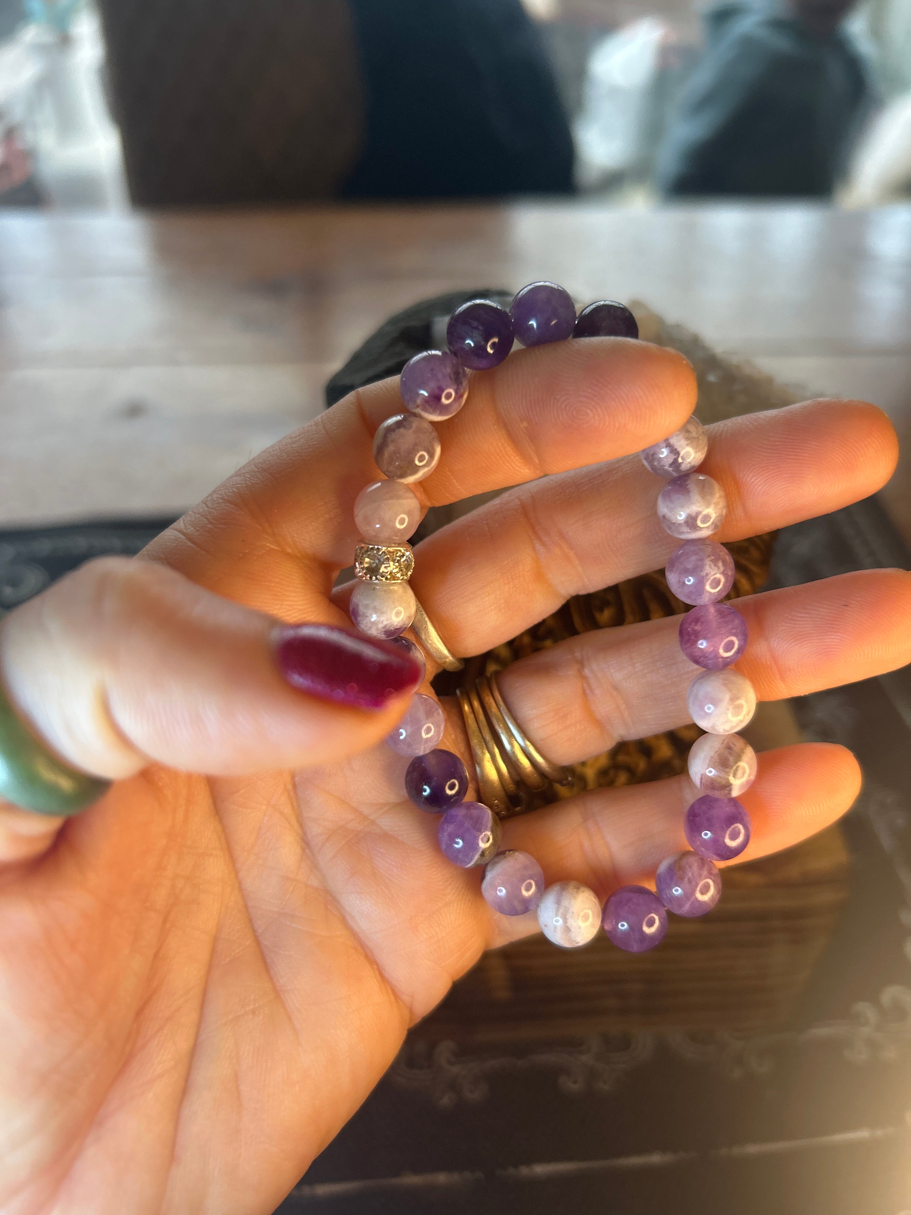 Dream Amethyst 8mm Bracelet - Handcrafted - Spiritual Meanings: Calm, Healing, Intuition