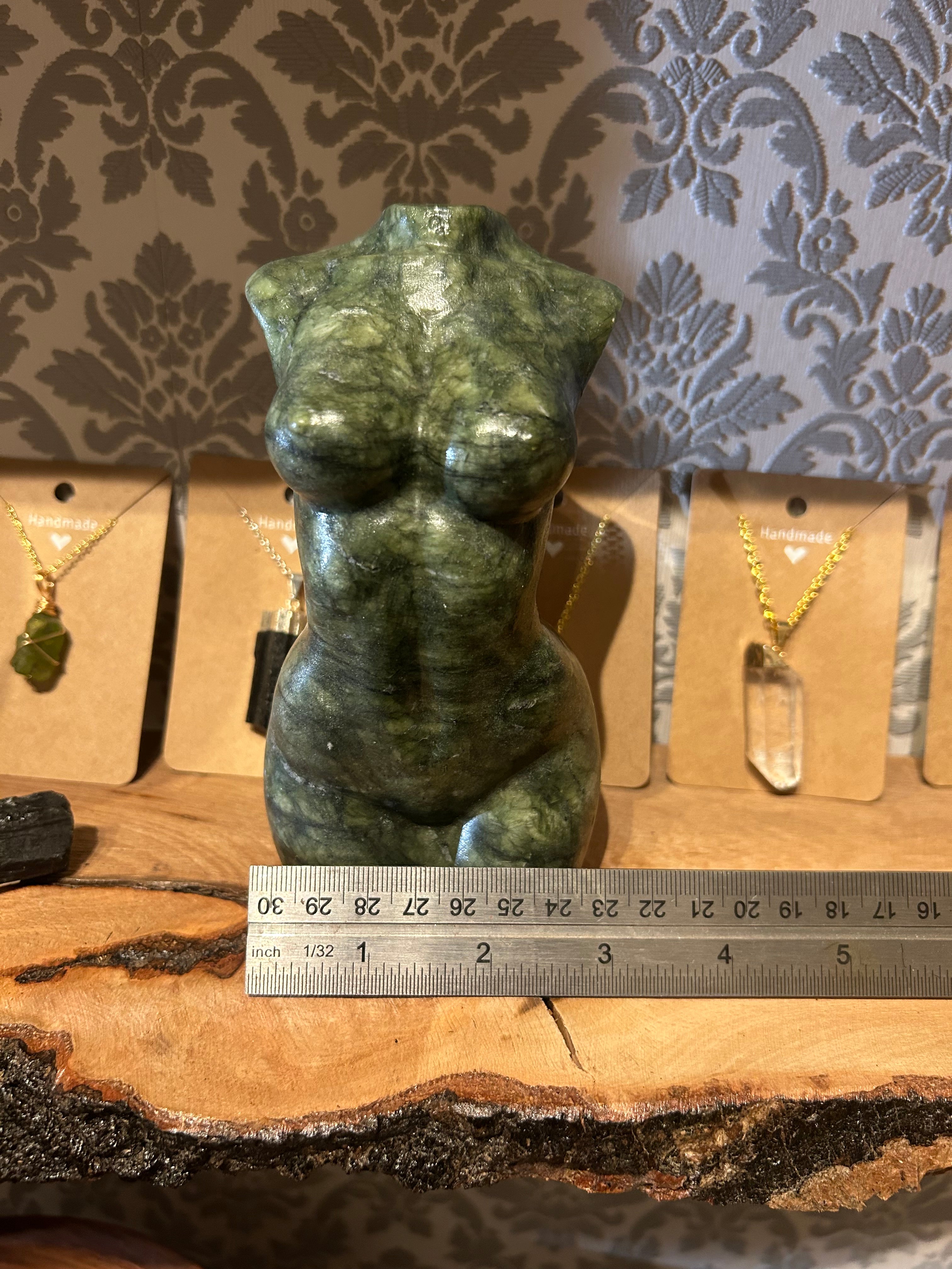 Elegant green jade bust