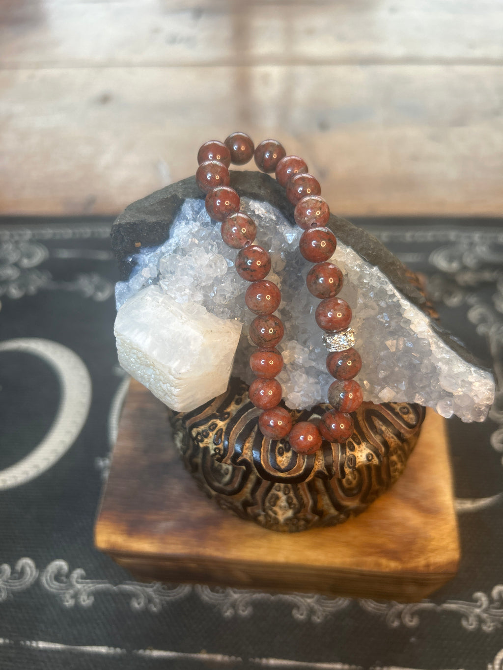 Red Jasper 8mm Bracelet - Handcrafted - Spiritual Meanings: Strength, Stability, Vitality