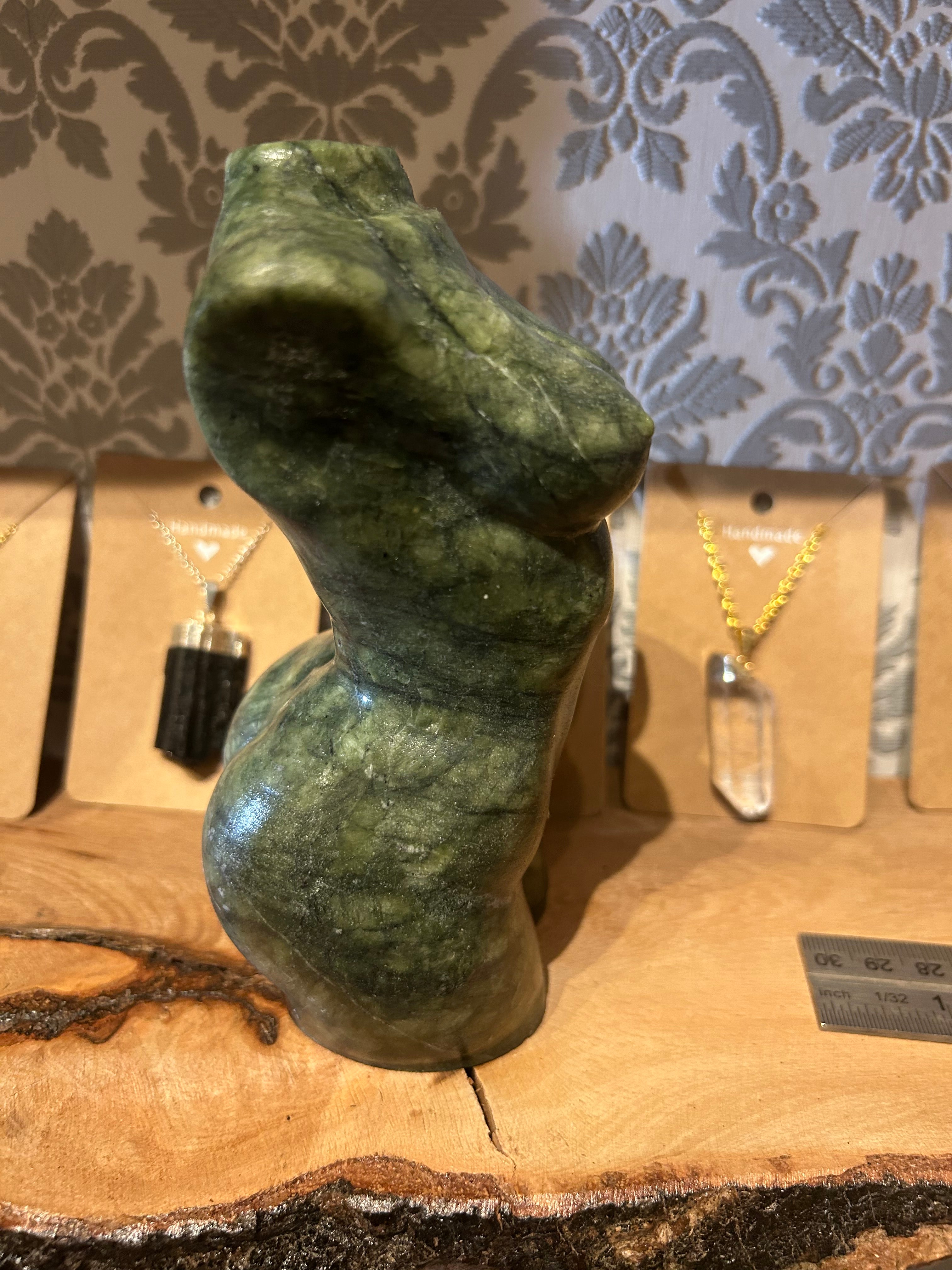 Elegant green jade bust