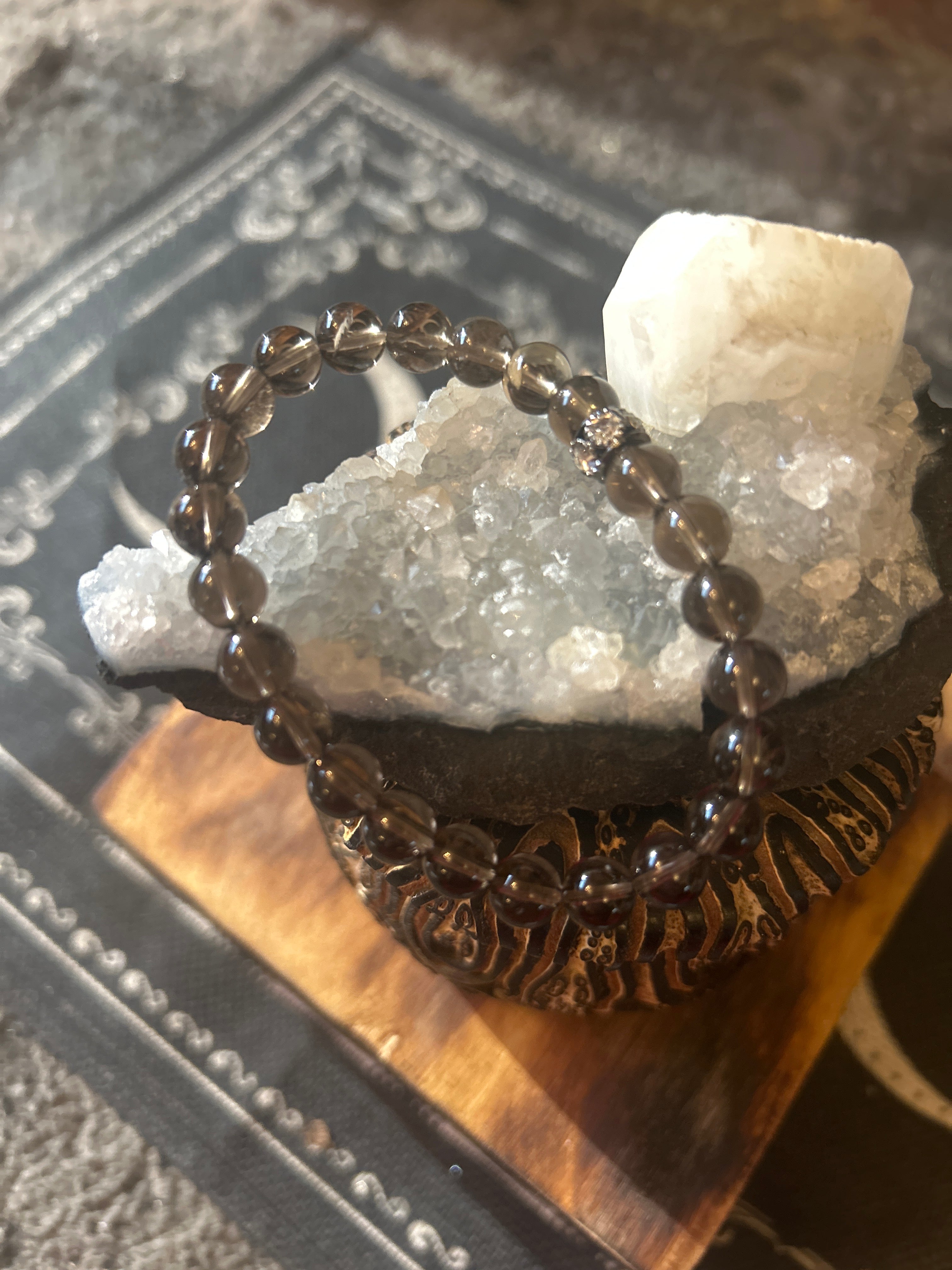 Handcrafted 8mm Smoky Quartz Bracelet – Grounding & Calming Energy