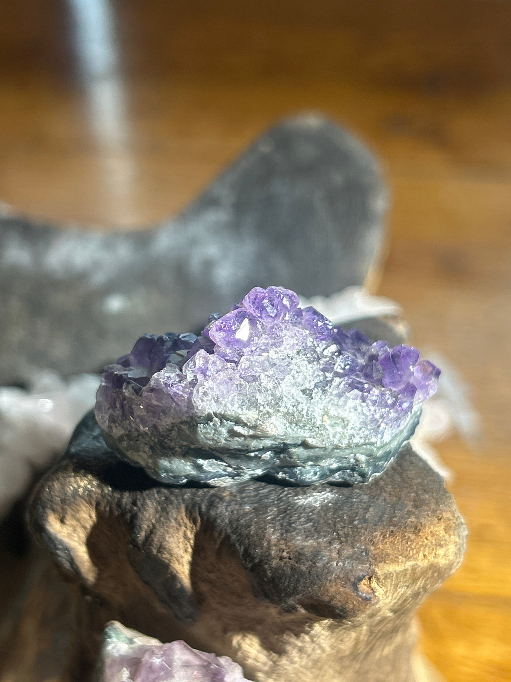 Dark Amethyst Mini Cluster – 1.75 Inches | Grounding & Intuition”