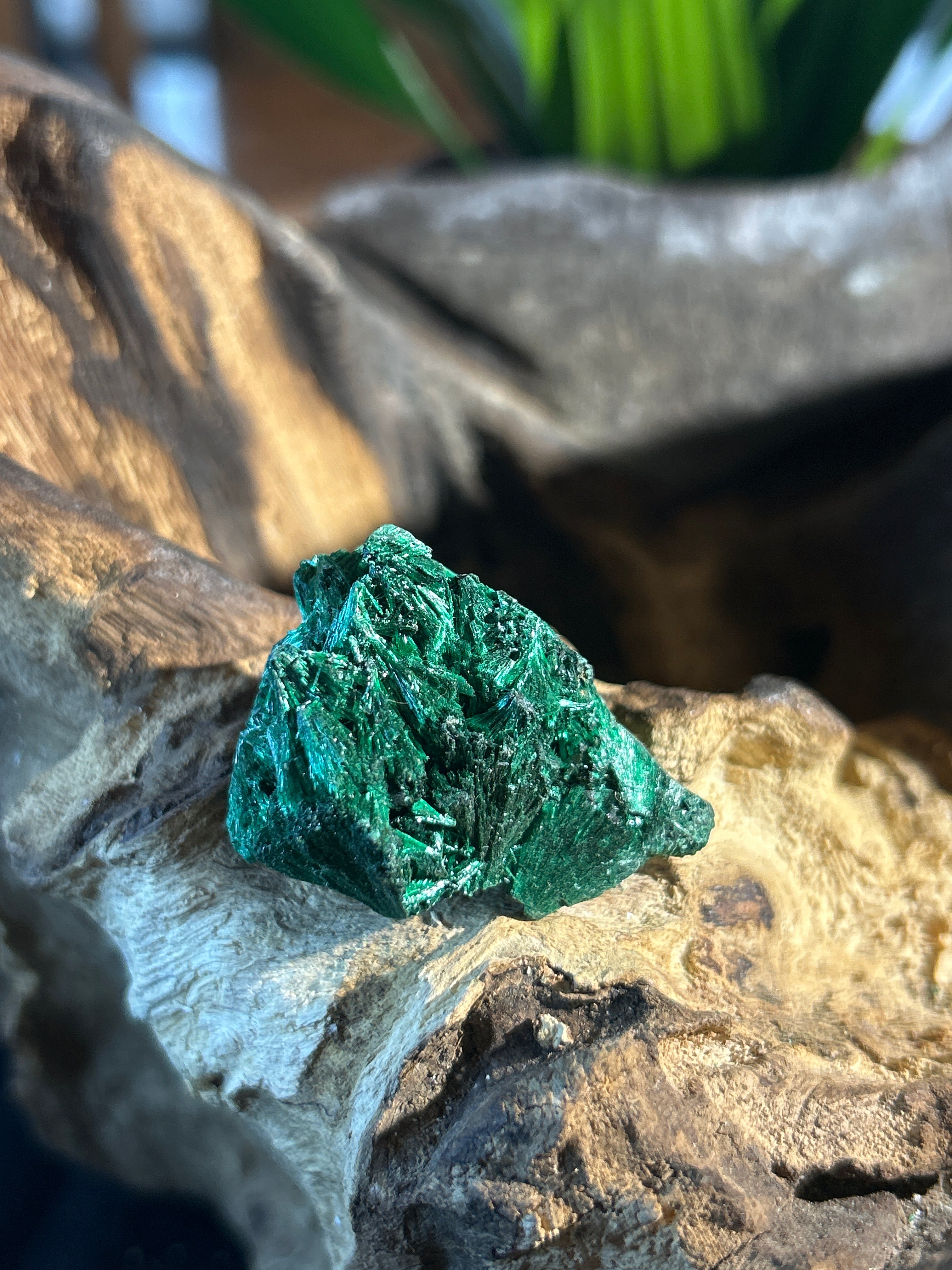 Fibrous Malachite: Delicate Strength in a Compact Form