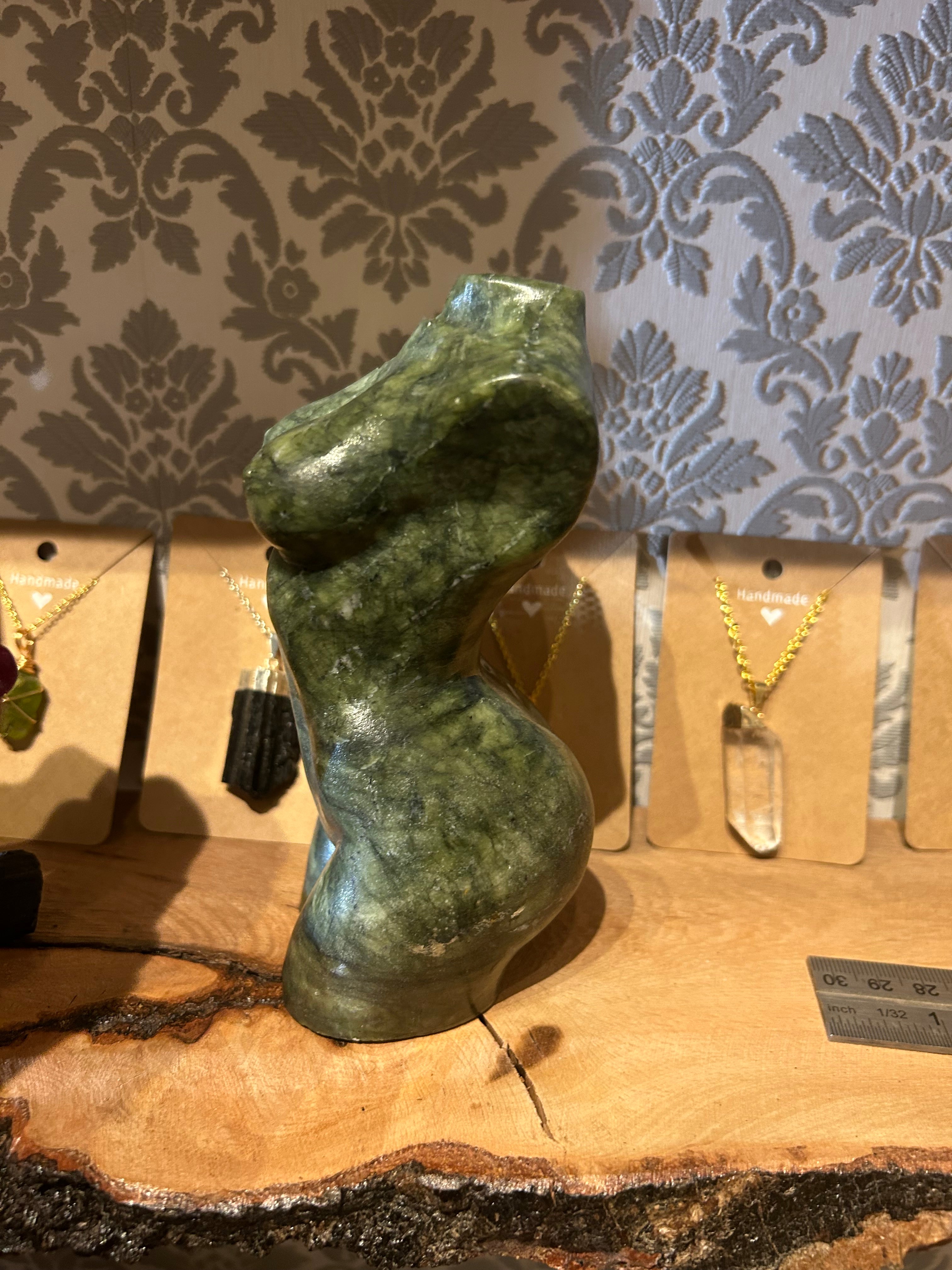 Elegant green jade bust