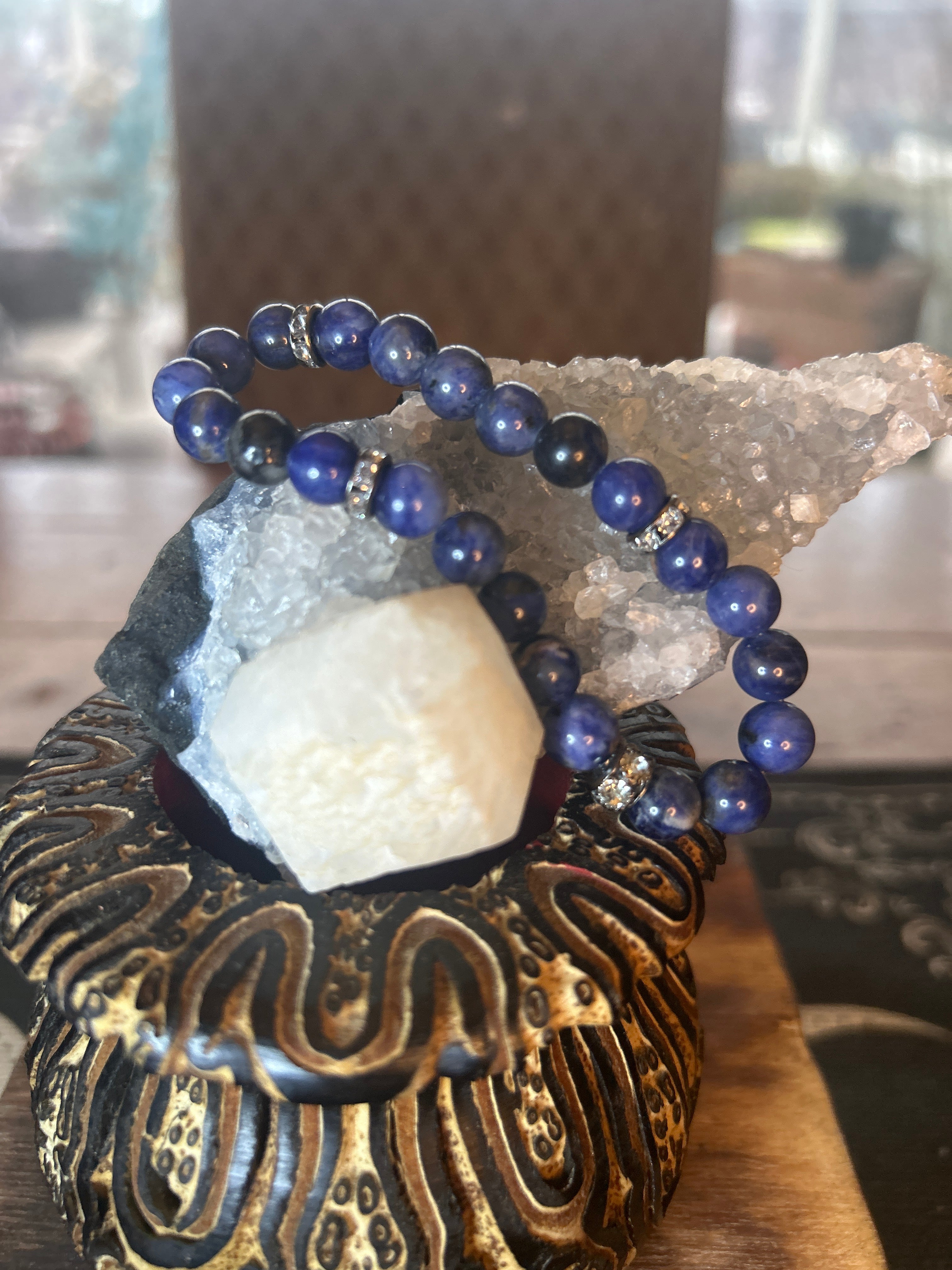 Sodalite
Handcrafted | Clarity, Intuition & Calm