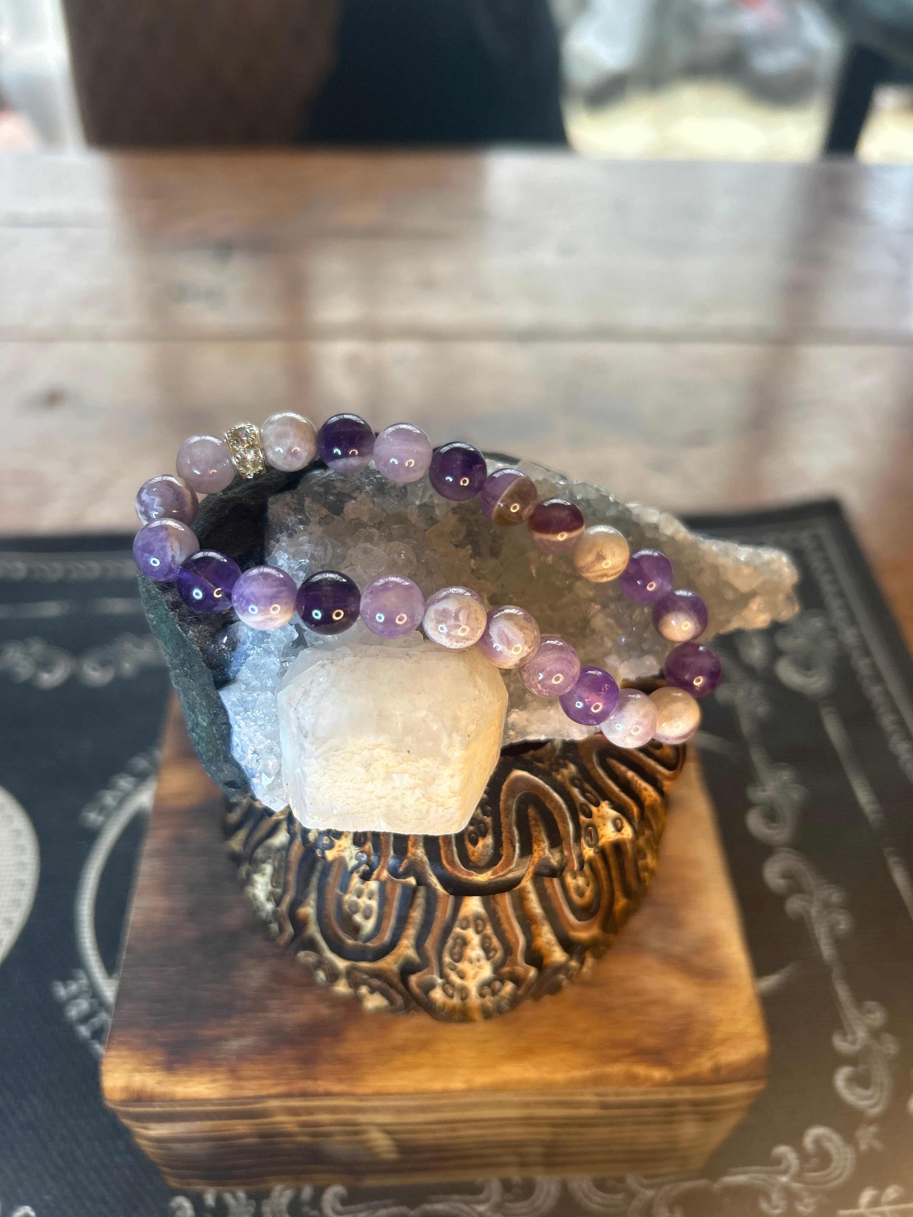 Dream Amethyst 8mm Bracelet - Handcrafted - Spiritual Meanings: Calm, Healing, Intuition
