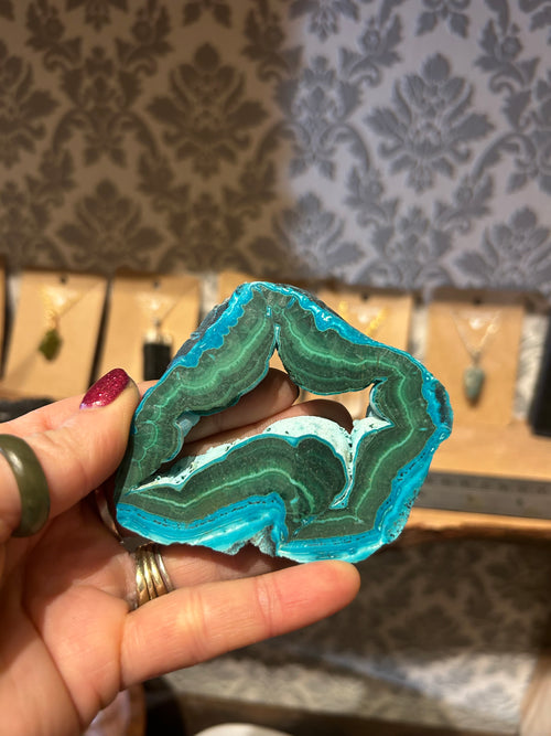 Beautiful Malachite with Azurite