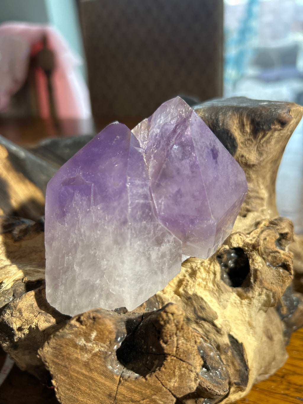 Harmonizing Double-Terminated Amethyst Crystal – 3 Inches High, 9 Inches Circumference