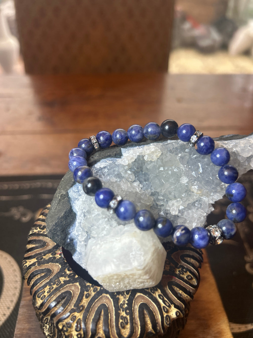 Sodalite
Handcrafted | Clarity, Intuition & Calm