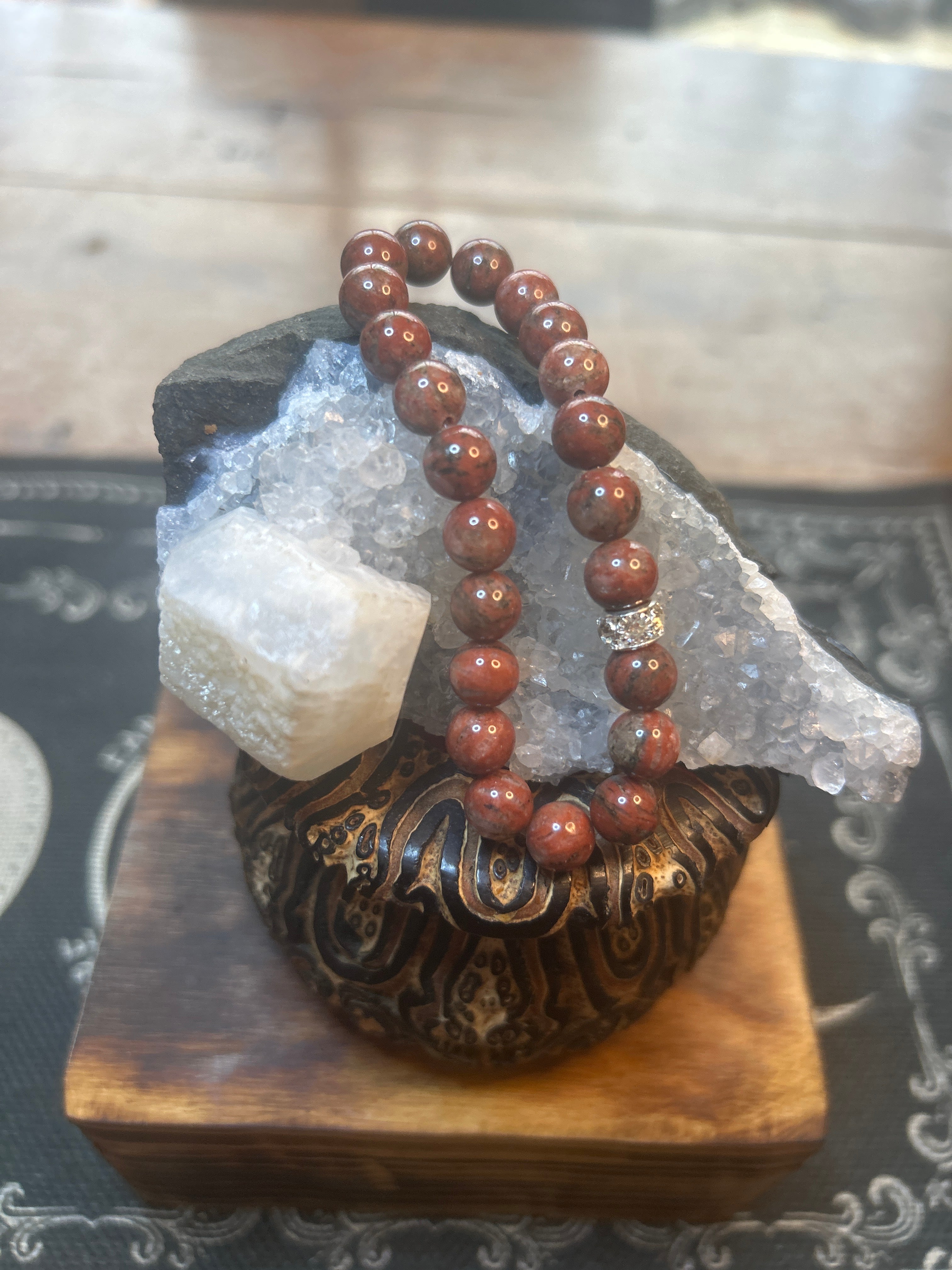 Red Jasper 8mm Bracelet - Handcrafted - Spiritual Meanings: Strength, Stability, Vitality
