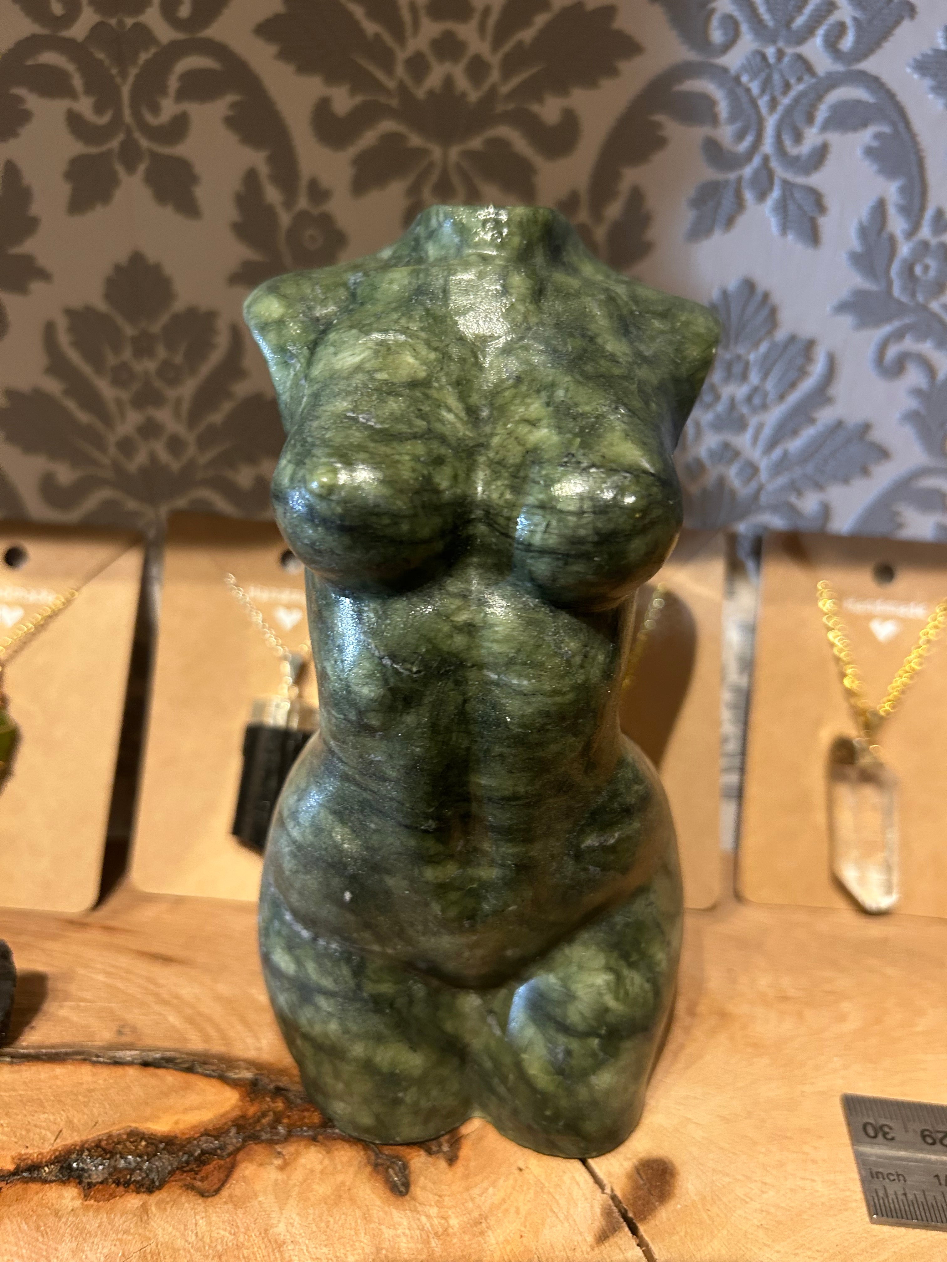 Elegant green jade bust
