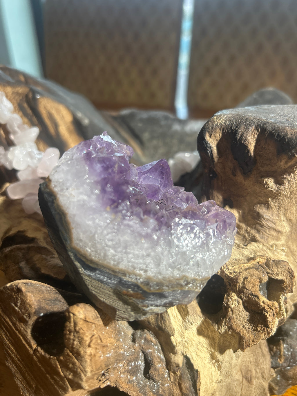 Amethyst Crystal Cluster – 2 Inches Tall, 8 Inches Round | Purification & Inner Peace”