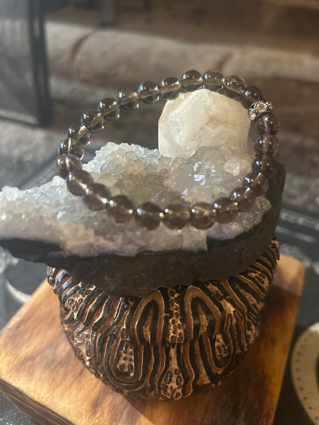 Handcrafted 8mm Smoky Quartz Bracelet – Grounding & Calming Energy