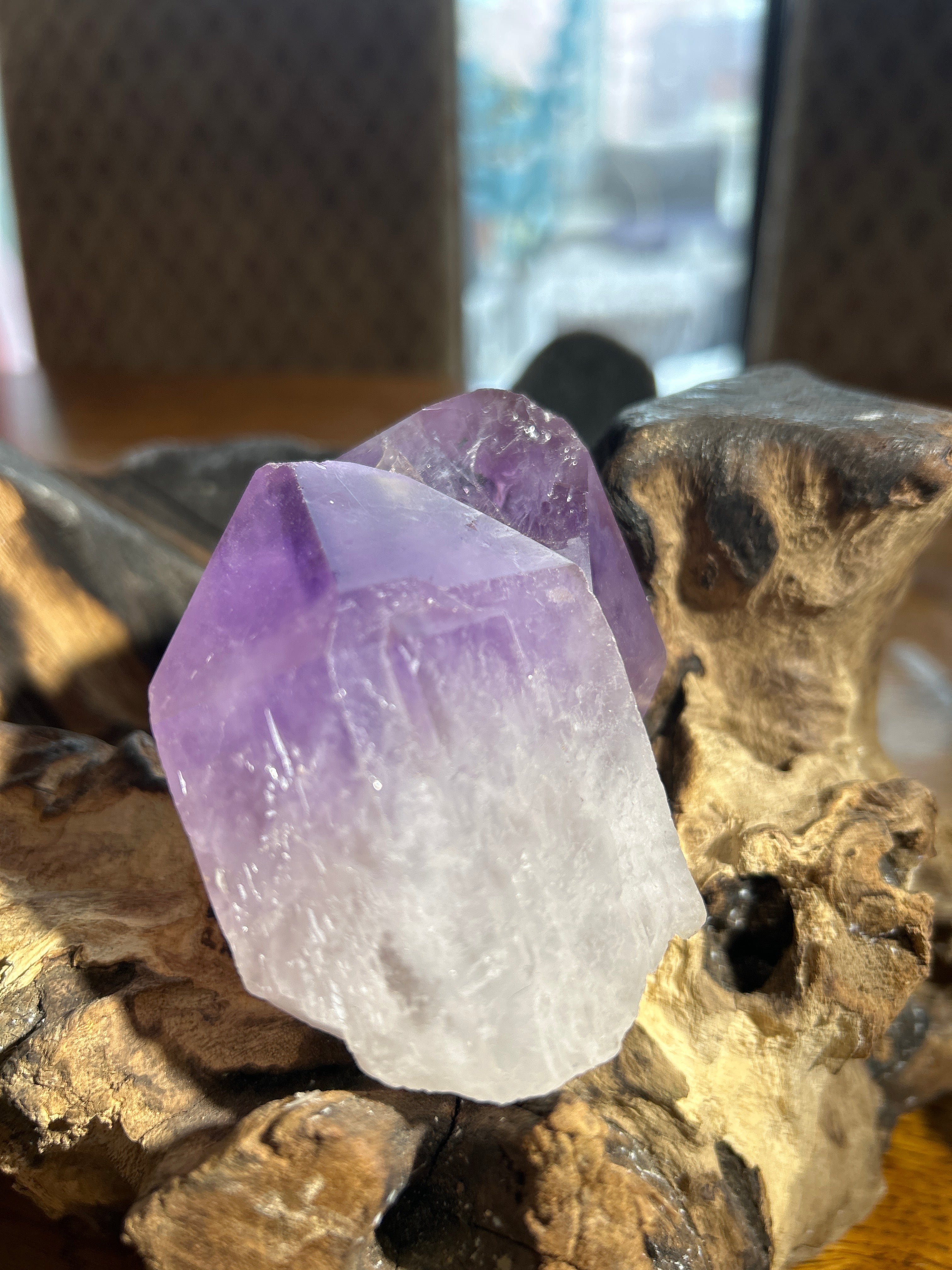 Harmonizing Double-Terminated Amethyst Crystal – 3 Inches High, 9 Inches Circumference