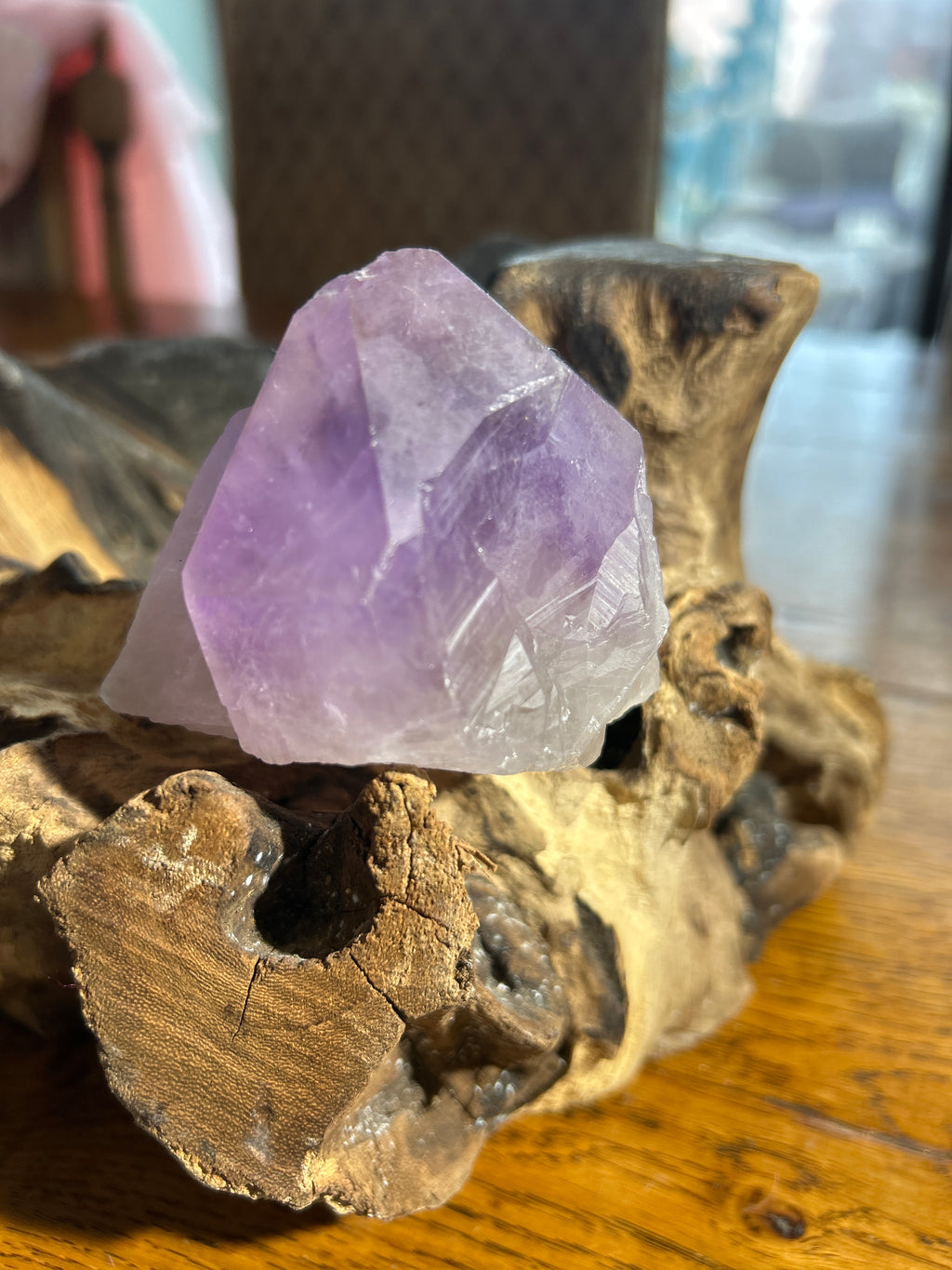 Harmonizing Double-Terminated Amethyst Crystal – 3 Inches High, 9 Inches Circumference