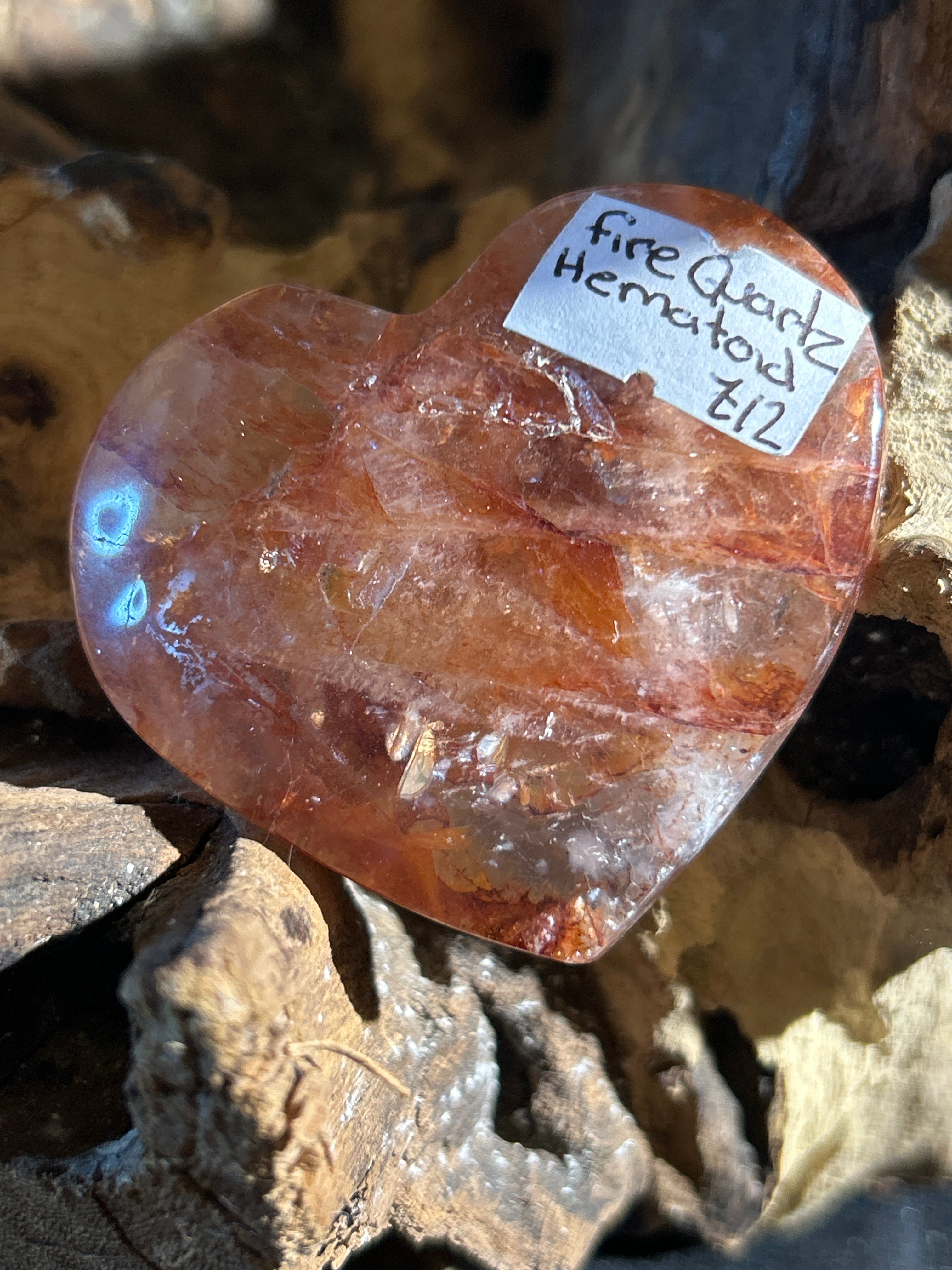 Fire Quartz Heart (Hematoid)
Emotional Balance, Vitality, Courage