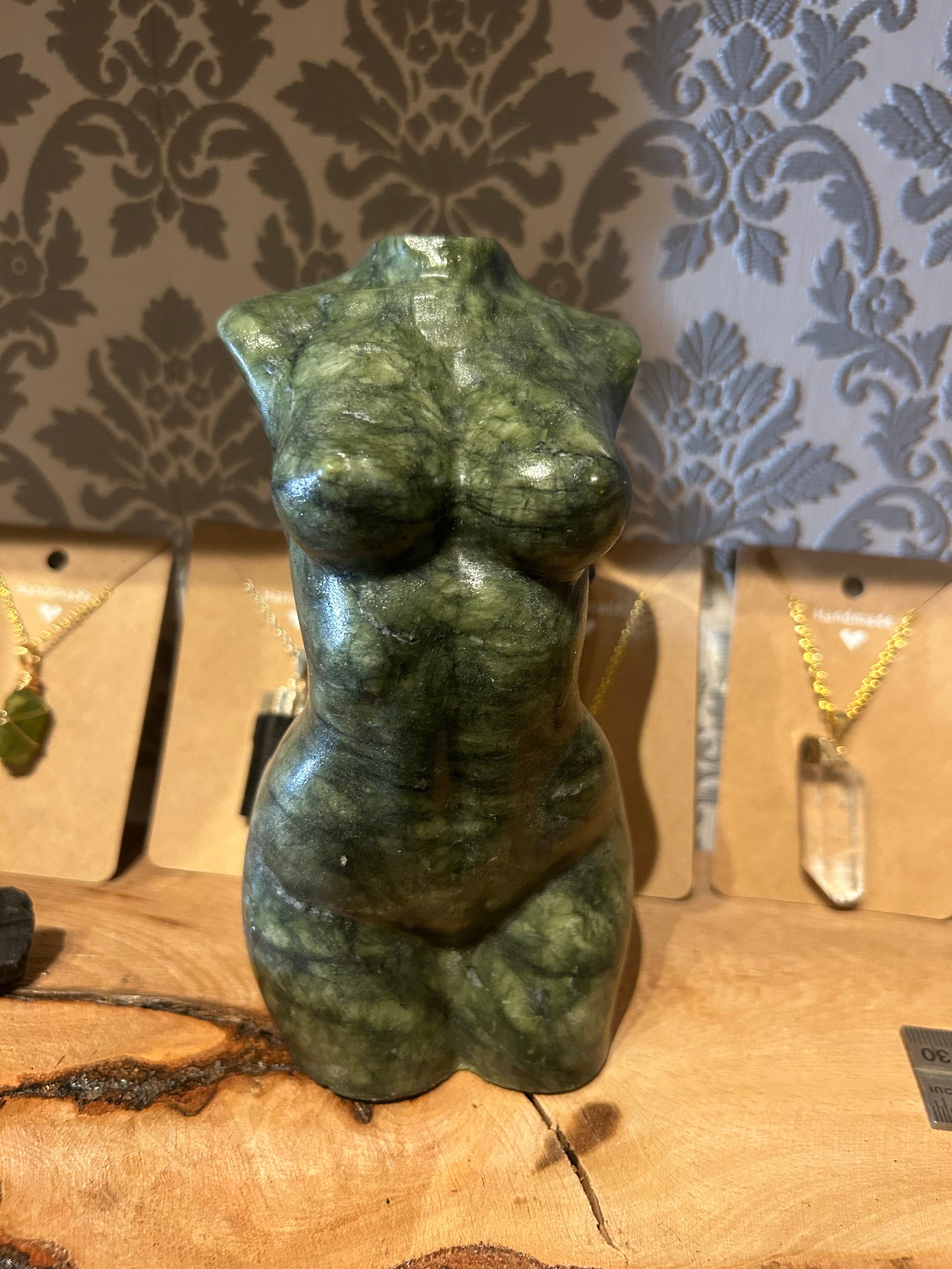 Elegant green jade bust